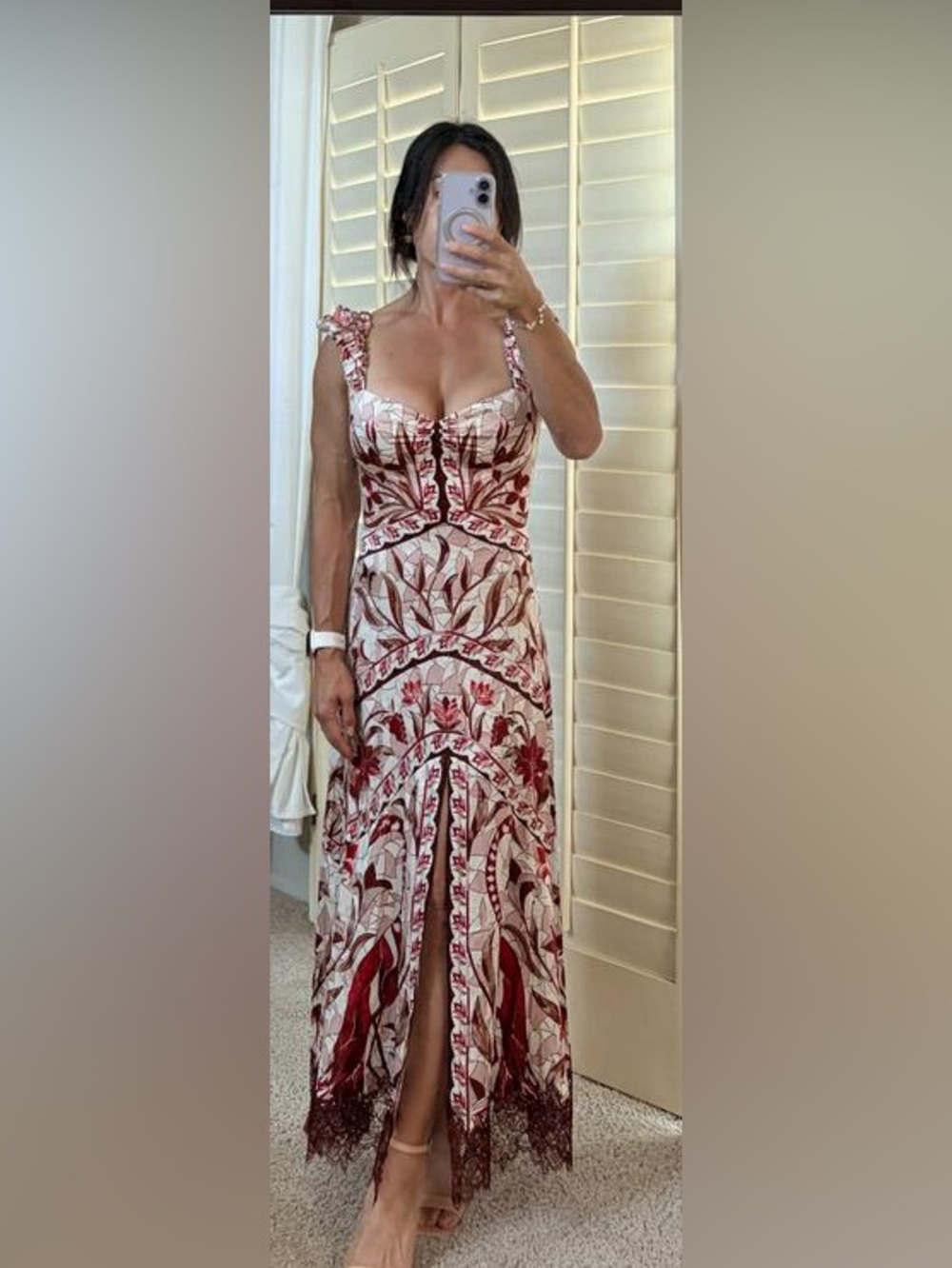 FARM RIO Stained Glass Lace Trim Maxi Dress - Picture 2 of 10